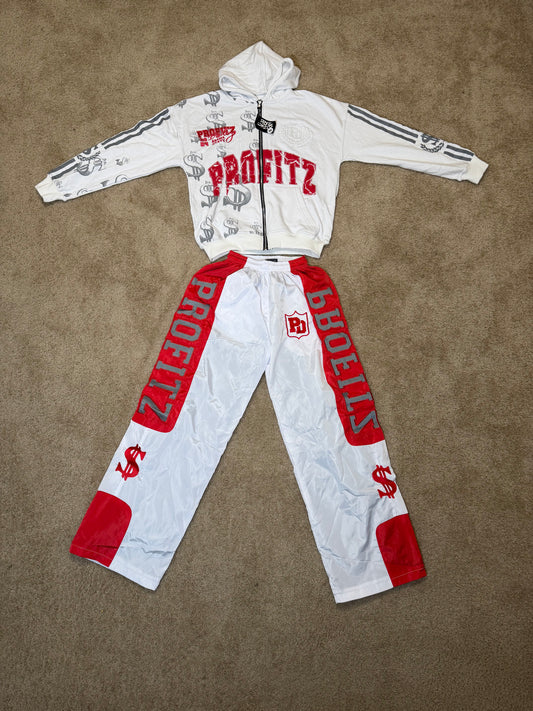 Red and white nylon set